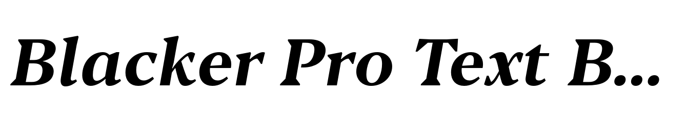 Blacker Pro Text Bold Italic
